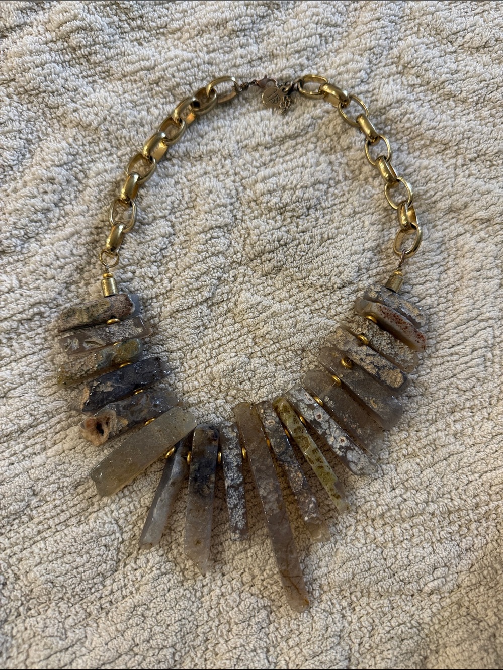 Bourbon and Bow ties Genuine Druzy Stone Necklace